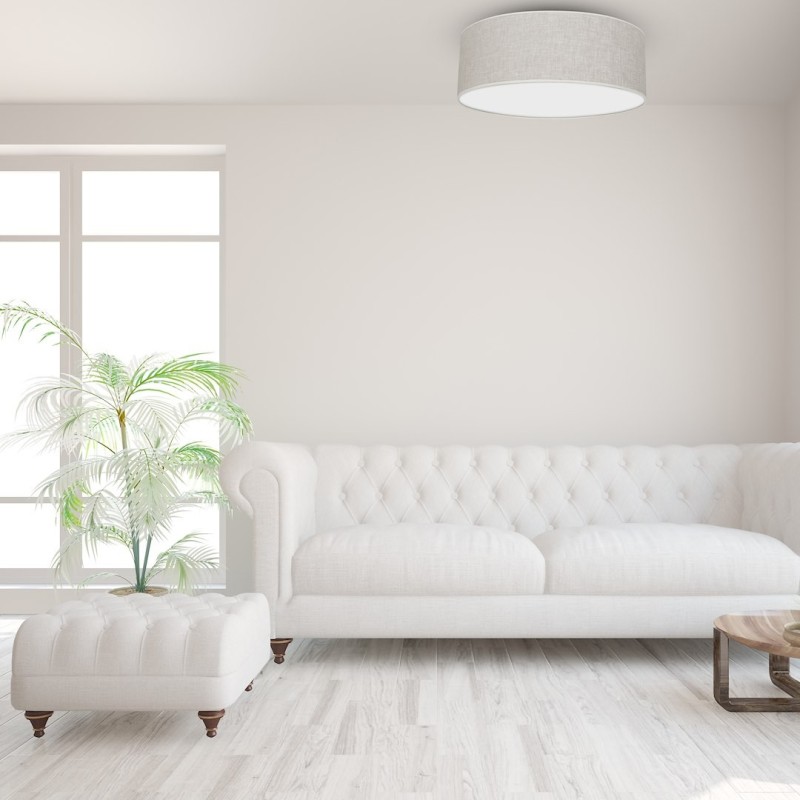 Deckenleuchte LINO WEISS / LEINEN 3xE27