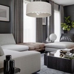 Ceiling lamp LINO WHITE / LINEN 3xE27