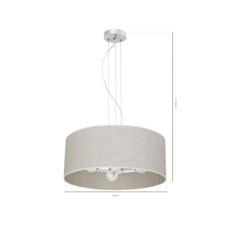 Ceiling lamp LINO WHITE / LINEN 3xE27