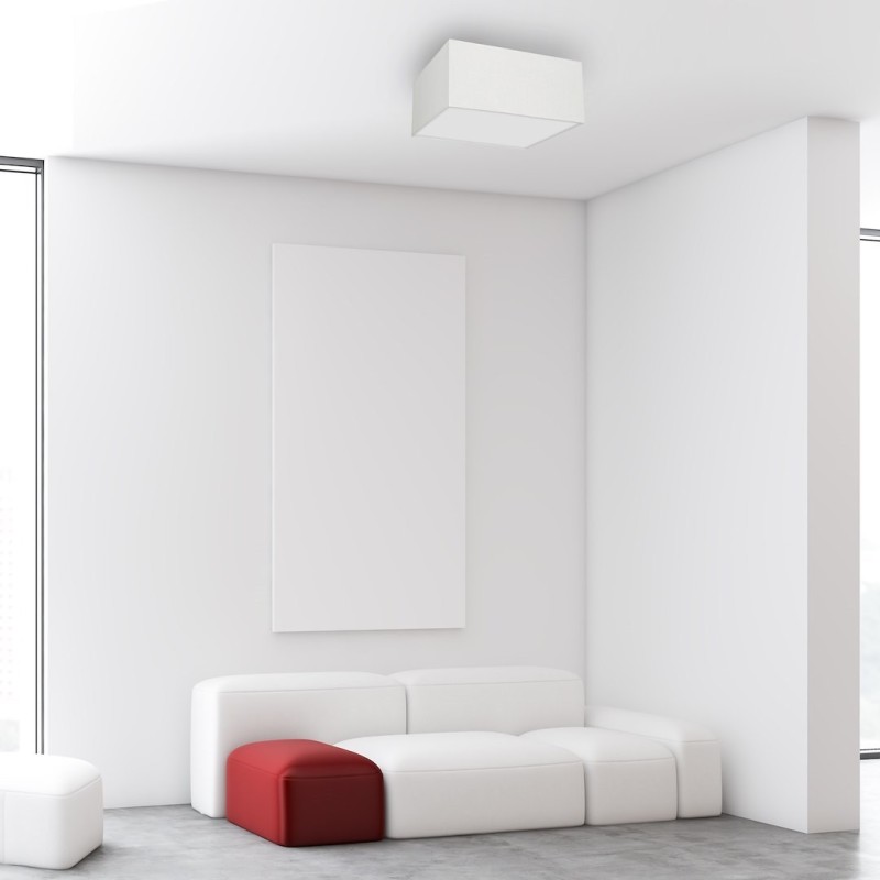 Deckenleuchte ALBION WEISS / BAUMWOLLE 2xE27