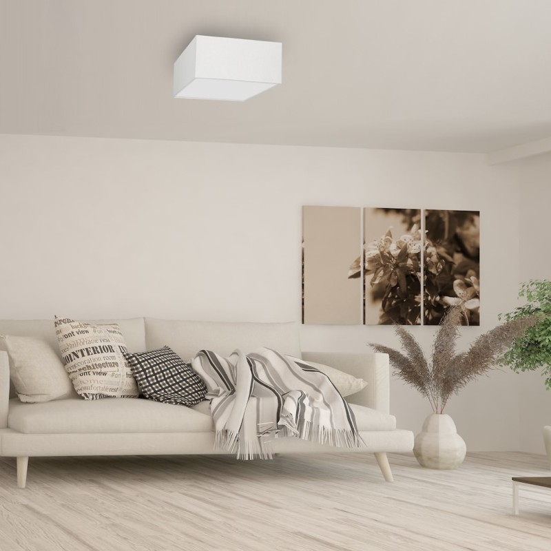 Deckenleuchte ALBION WEISS / BAUMWOLLE 2xE27