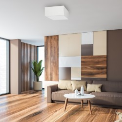 Deckenleuchte ALBION WEISS / BAUMWOLLE 2xE27