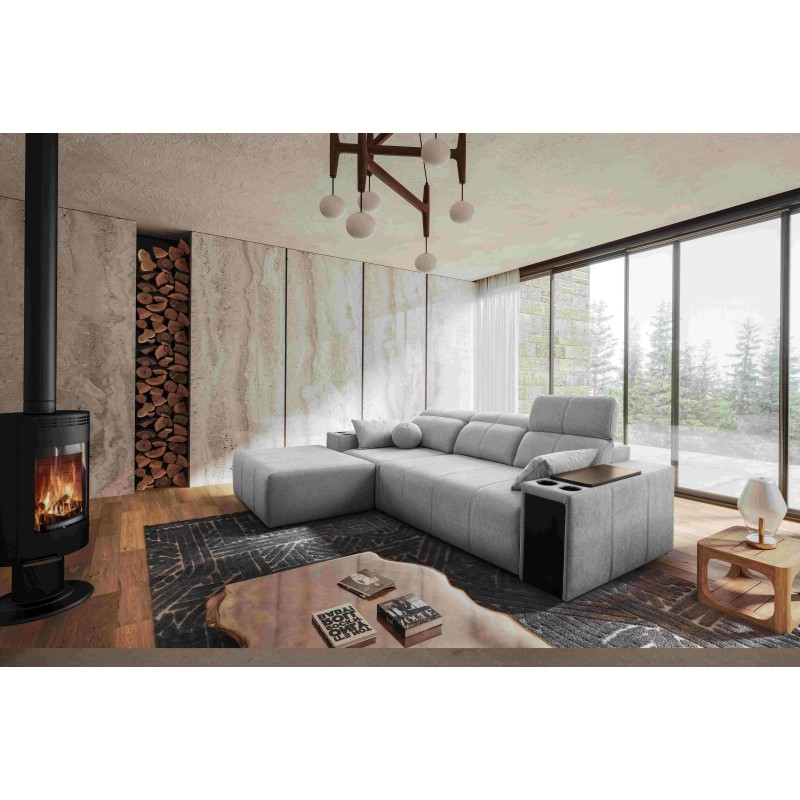 Milano I corner sofa with a sleeping function in Plecionka fabric, Verita 80 – elegance and functionality in one