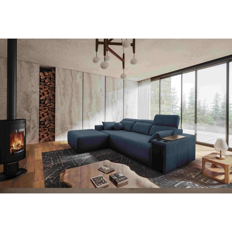 Milano I corner sofa with a sleeping function in Plecionka fabric, Verita 76 – elegance and functionality in one