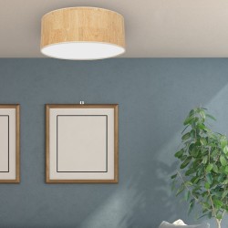 Deckenleuchte Cork 3xE27 Ø50cm Weiß / Kork