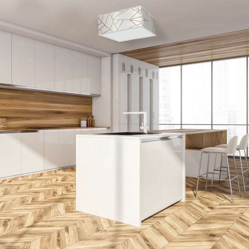 Lámpara de techo Ziggy 3xE27 Blanco/Dorado