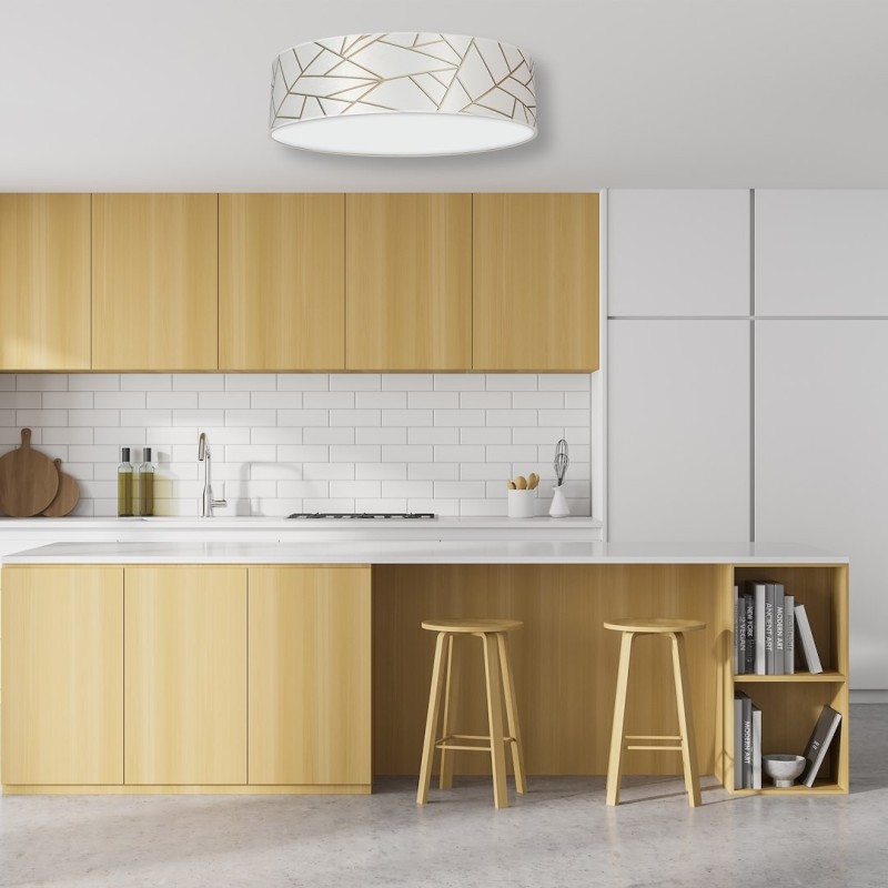 Deckenleuchte Ziggy 3xE27 Ø50cm Weiß/Gold