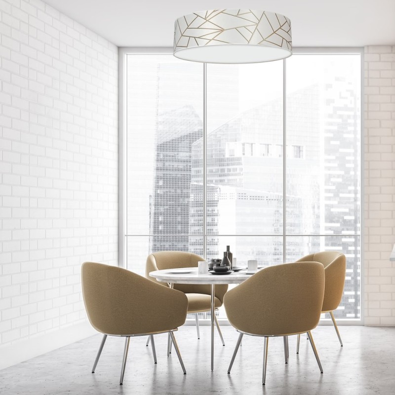 Ziggy Ceiling Lamp 3xE27 Ø50cm White/Gold