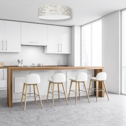 Lámpara de techo Ziggy 3xE27 Ø50cm Blanco/Dorado