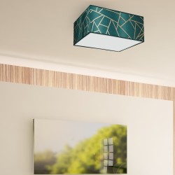 ZIGGY GREEN Gold/Bottle Green Ceiling Lamp 2xE27