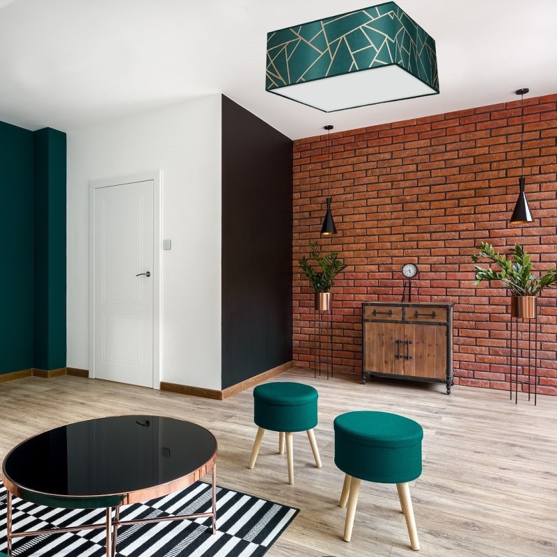 Lámpara de techo ZIGGY GREEN Oro/Verde botella 3xE27