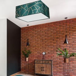 ZIGGY GREEN Ceiling Lamp Gold/Bottle Green 3xE27