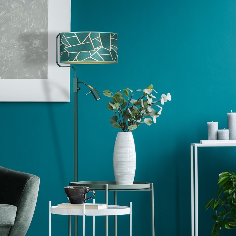 Stehlampe ZIGGY GREEN Gold/Bottle 1xE27 + 1x mini GU10