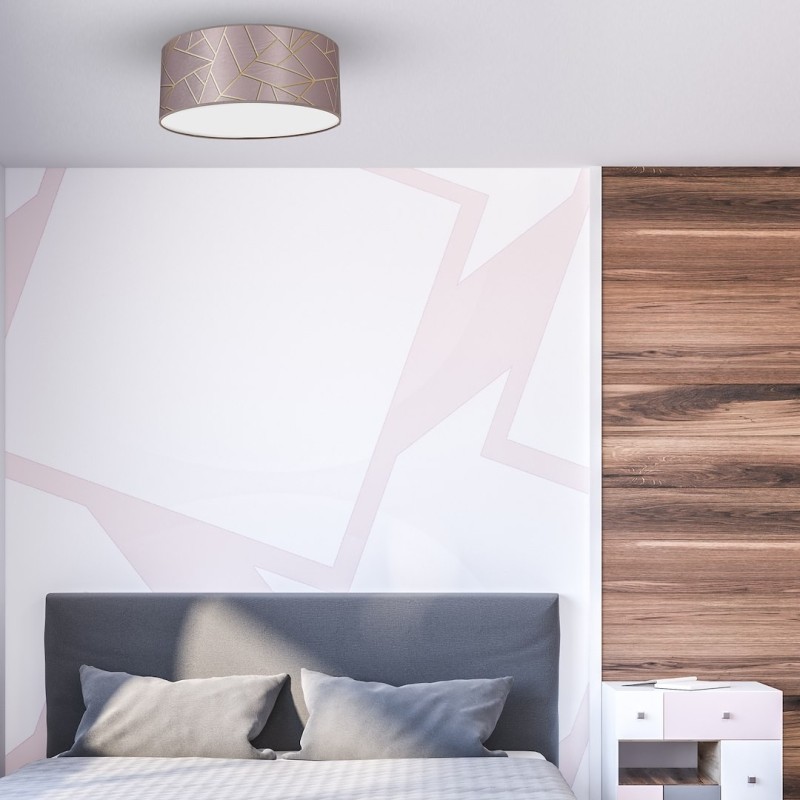 Deckenleuchte ZIGGY PINK Gold/Pink 2xE27 Ø40cm