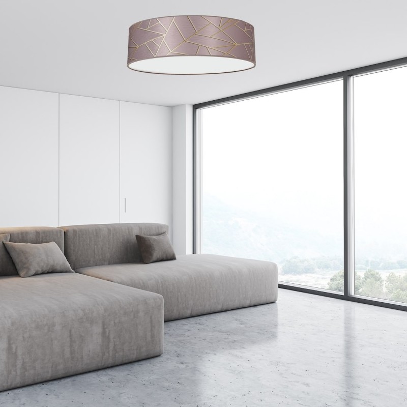 Lámpara de techo ZIGGY PINK Oro/Rosa 3xE27 Ø50cm