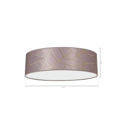 ZIGGY PINK Gold/Pink Ceiling Lamp 3xE27 Ø50cm
