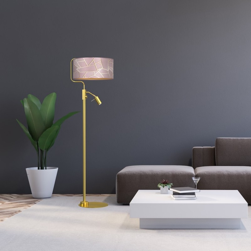 ZIGGY PINK Floor Lamp Gold/Pink 1xE27 + 1x mini GU10