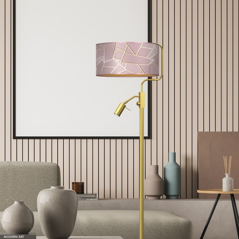 ZIGGY PINK Floor Lamp Gold/Pink 1xE27 + 1x mini GU10