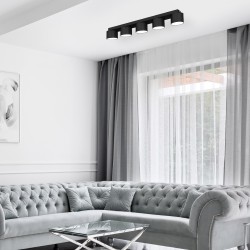 DIXIE Black Ceiling Lamp 5xGX53