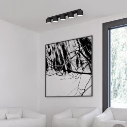 DIXIE Black Ceiling Lamp 5xGX53