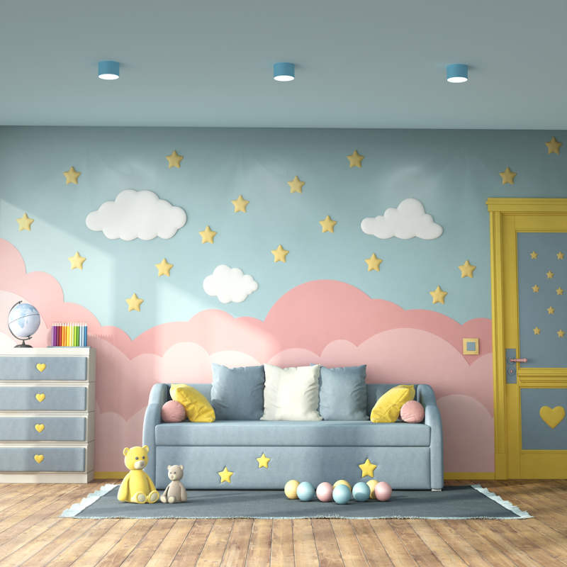 DIXIE Blue Ceiling Lamp 1xGX53