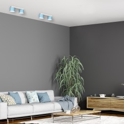 Lampa sufitowa Dixie 2xGX53 Niebieski / Biały