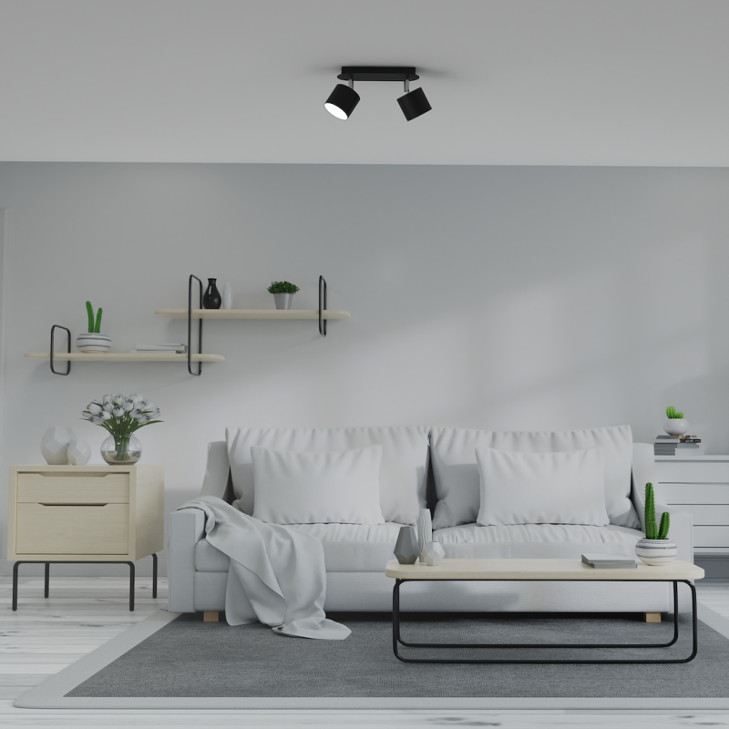 DIXIE BLACK Ceiling Lamp 2xGX53