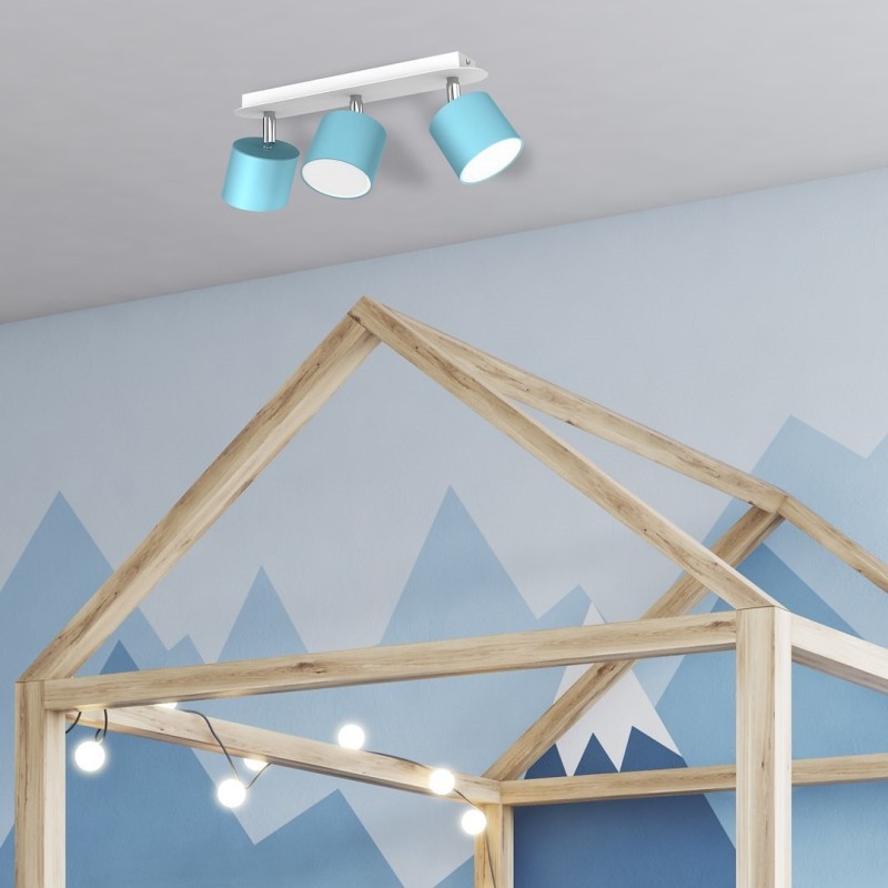 Lampa sufitowa Dixie 3xGX53 Niebieski/Biały