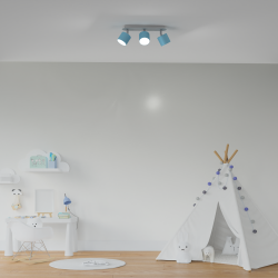 Lampa sufitowa Dixie 3xGX53 Niebieski/Biały
