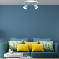 DIXIE Ceiling Lamp 3xGX53 Blue/White