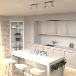 Lámpara de techo Preston 2x mini GU10 Blanco/Cromo