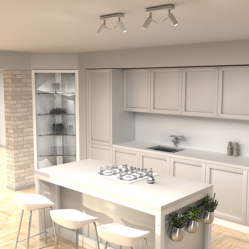 Lampa sufitowa Preston 2x mini GU10 Biały/Chrom