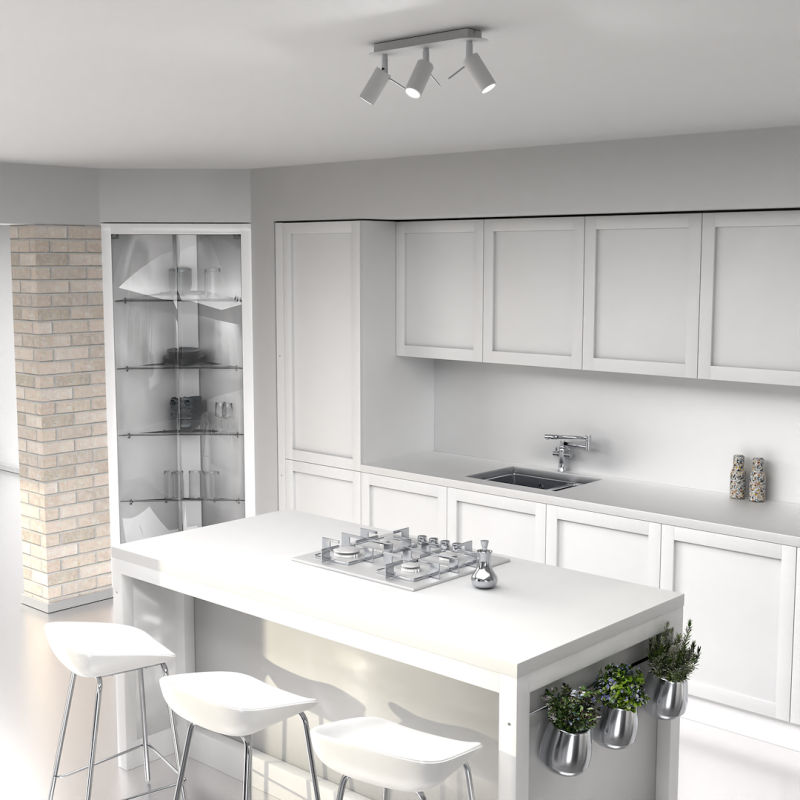 Preston Ceiling Lamp 3x mini GU10 White/Chrome