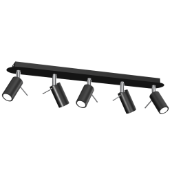 Lámpara de techo PRESTON NEGRO/CROMO 5x mini GU10
