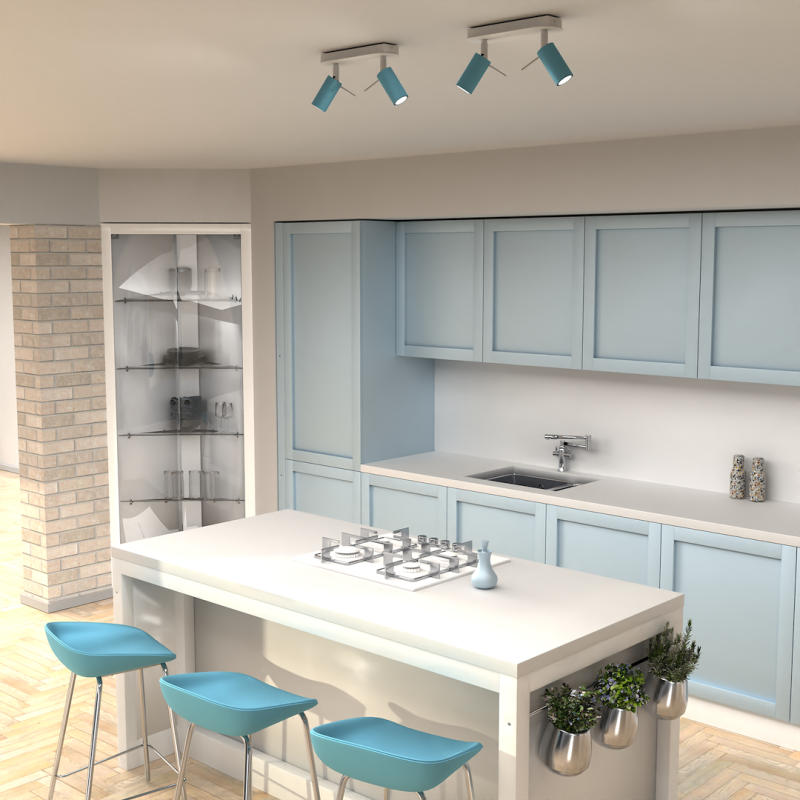 Ceiling lamp Preston 2x mini GU10 Blue/White