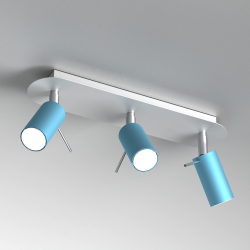 Lampa sufitowa Preston 3x mini GU10 Niebieski/Biały