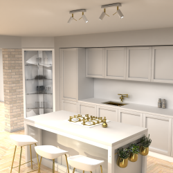 Deckenlampe Preston 2x Mini GU10 Gold/Weiß