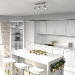 Preston Ceiling Lamp 3x Mini GU10 Gold/White