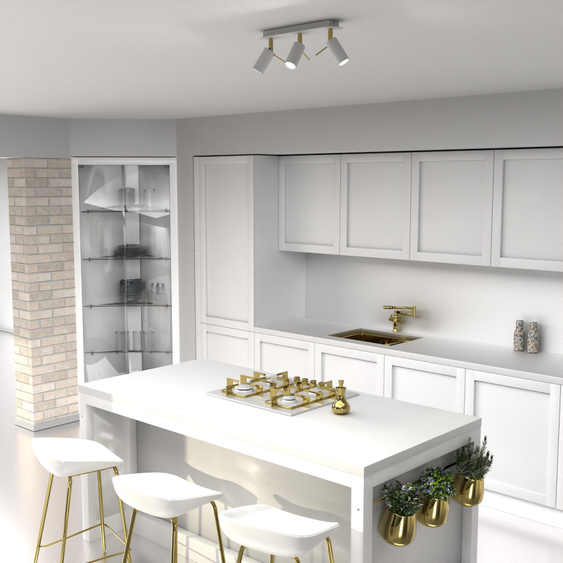 Lampa sufitowa Preston 3x mini GU10 Złoty/Biały