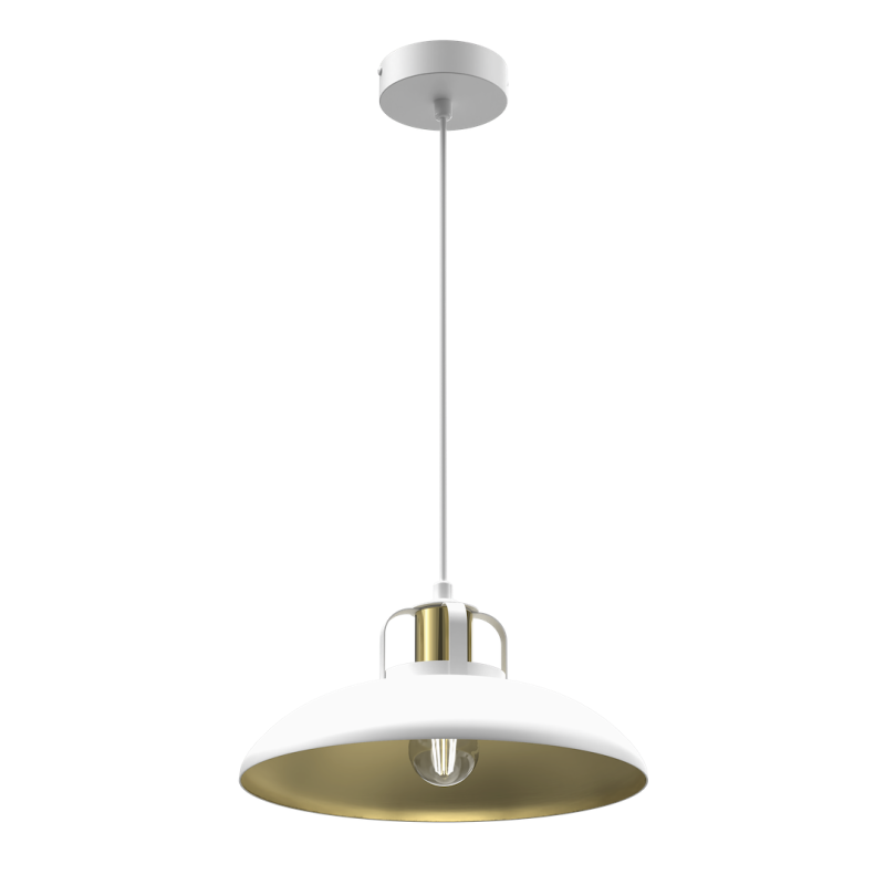 Lámpara colgante Felix 1xE27 Blanco/Oro