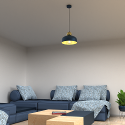 HARALD GOLD/NAVY BLUE Hanging Lamp 1xE27