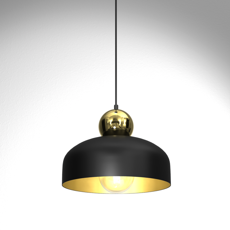 Lámpara Colgante HARALD ORO/NEGRO 1xE27