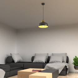 HARALD GOLD/BLACK Hanging Lamp 1xE27