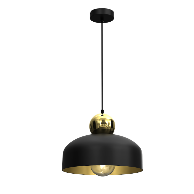 Lámpara Colgante HARALD ORO/NEGRO 1xE27