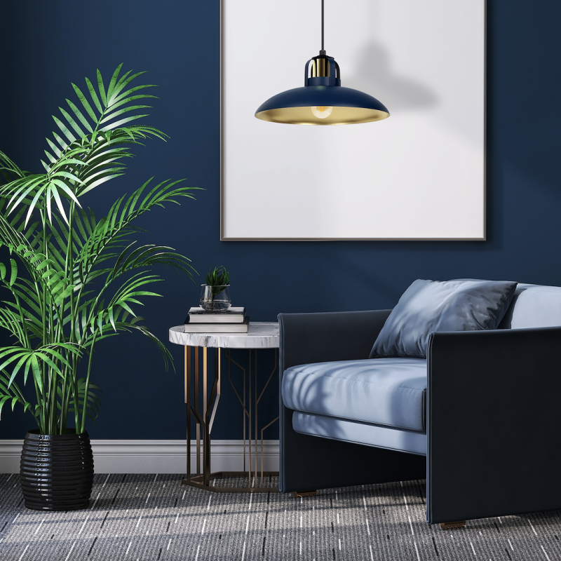 Підвісна лампа FELIX NAVY BLUE/GOLD 1xE27