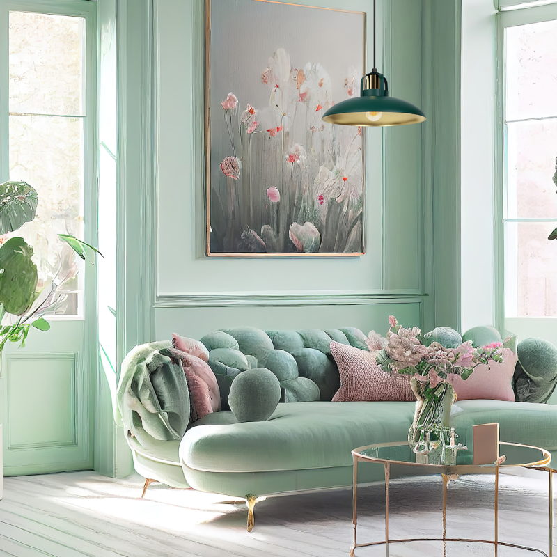 Hängeleuchte FELIX GREEN/GOLD 1xE27