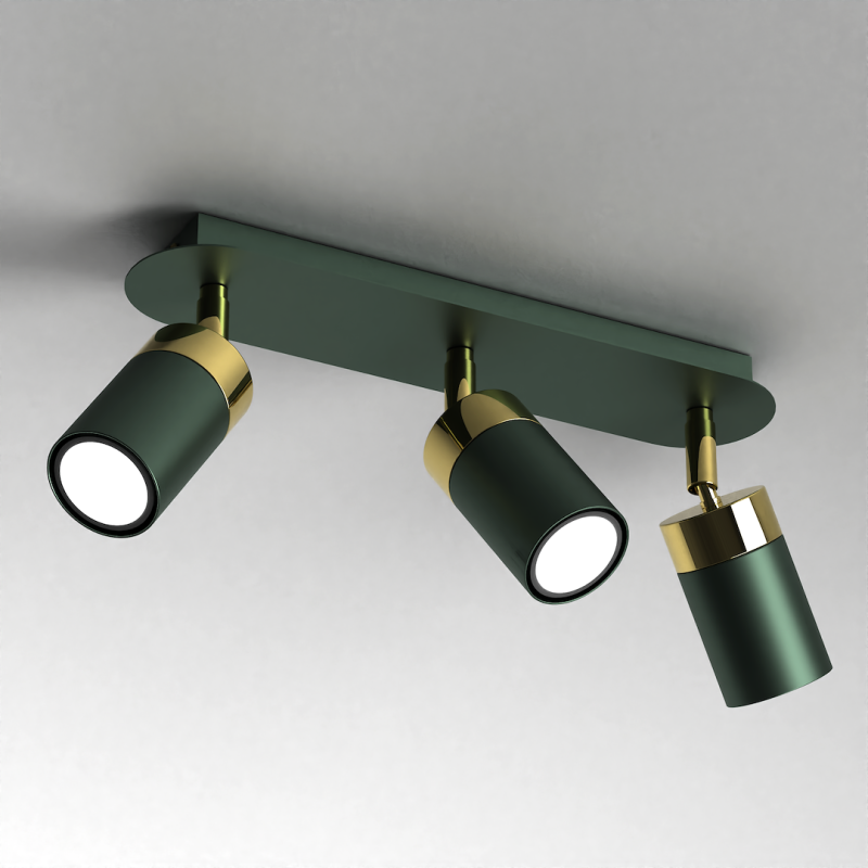 JOKER GREEN/GOLD Ceiling Lamp 3xGU10