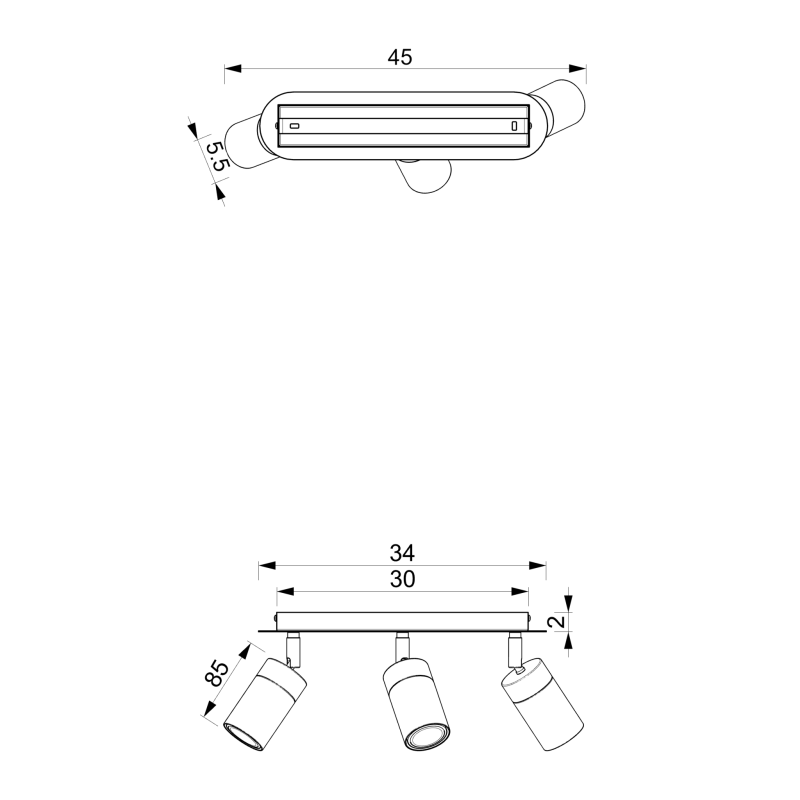 Deckenleuchte JOKER GREEN/GOLD 3xGU10