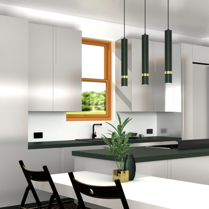 JOKER GREEN/GOLD Pendant Lamp 3xGU10