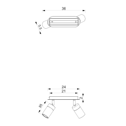 Lámpara de techo JOKER NAVY BLUE/GOLD 2xGU10